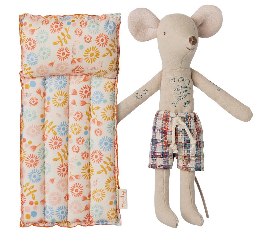 Strandmaus mit Luftmatratze, Papa - Blume, Maileg