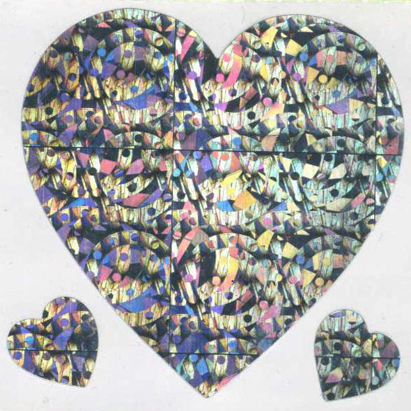 Stickermagic, Prismatic Stickers - Hearts Silver