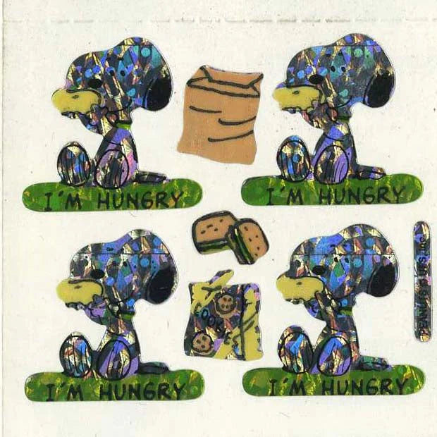 Stickermagic, Prismatic Stickers - Snoopy & Woodstock Im Hungry