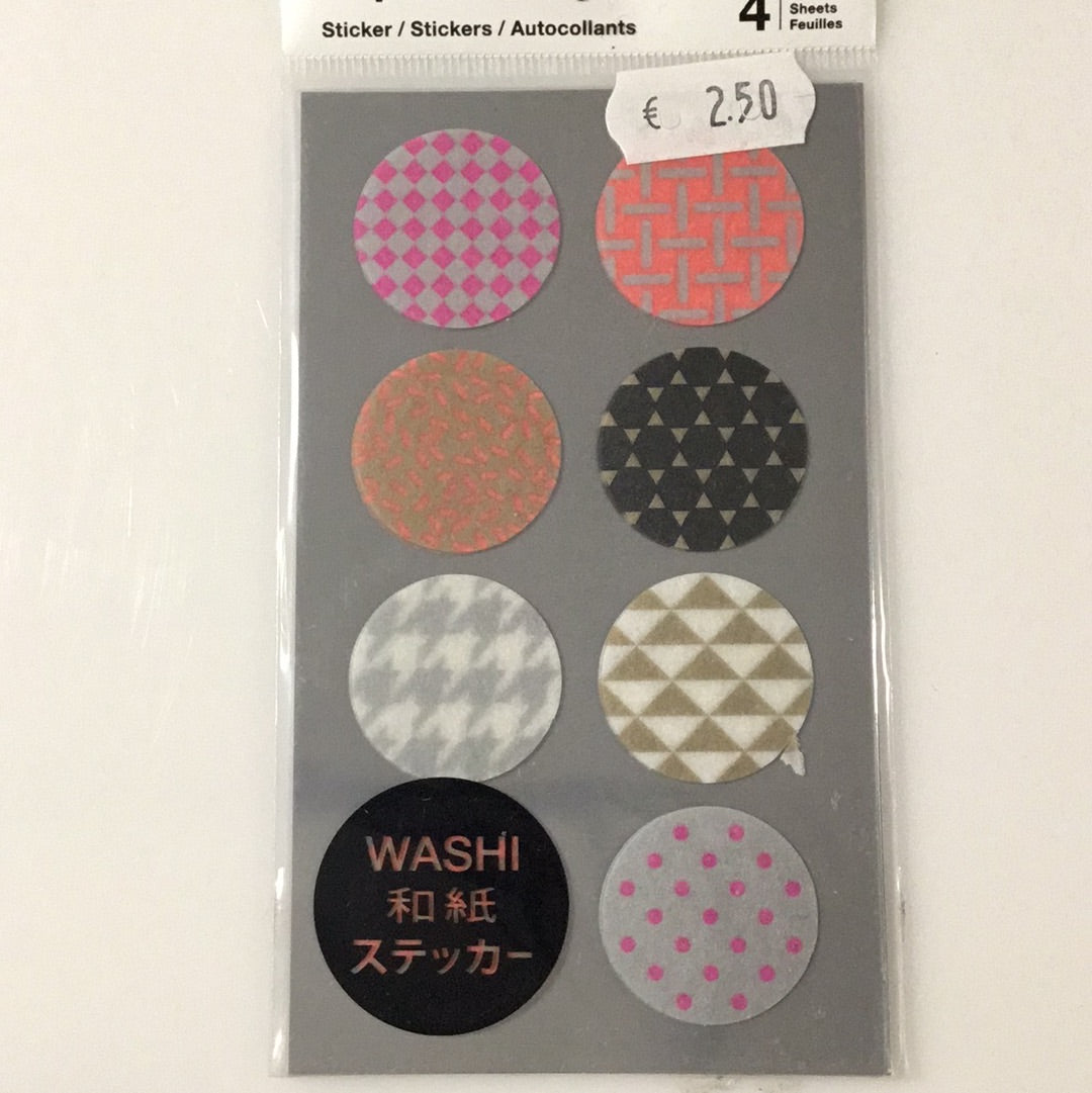 4 Sticker-Bögen KREISE, schwarz/weiß