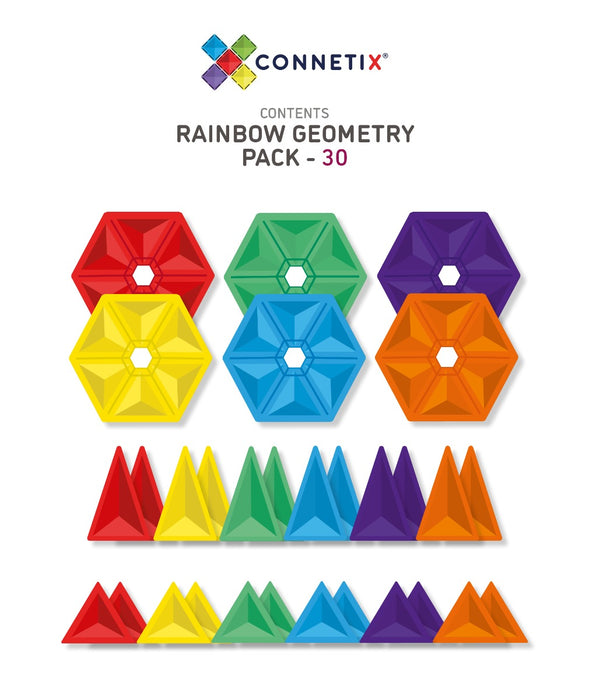 Connetix, Rainbow Geometrie Pack, 30 Teile