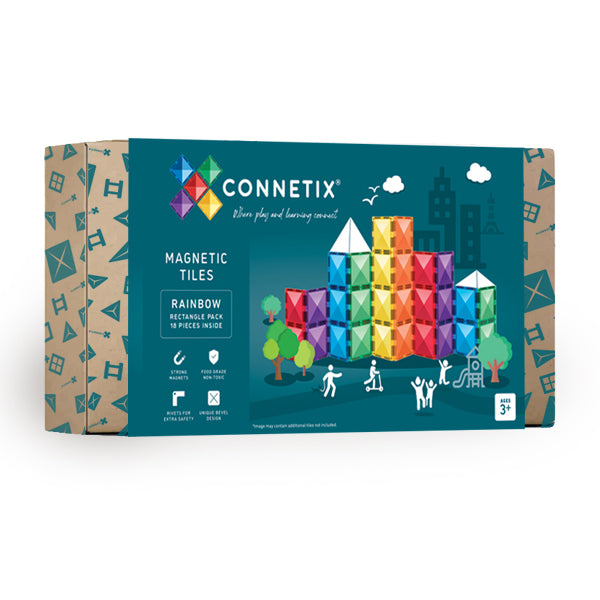 Connetix, Rainbow Rectangle Pack, 18 teile