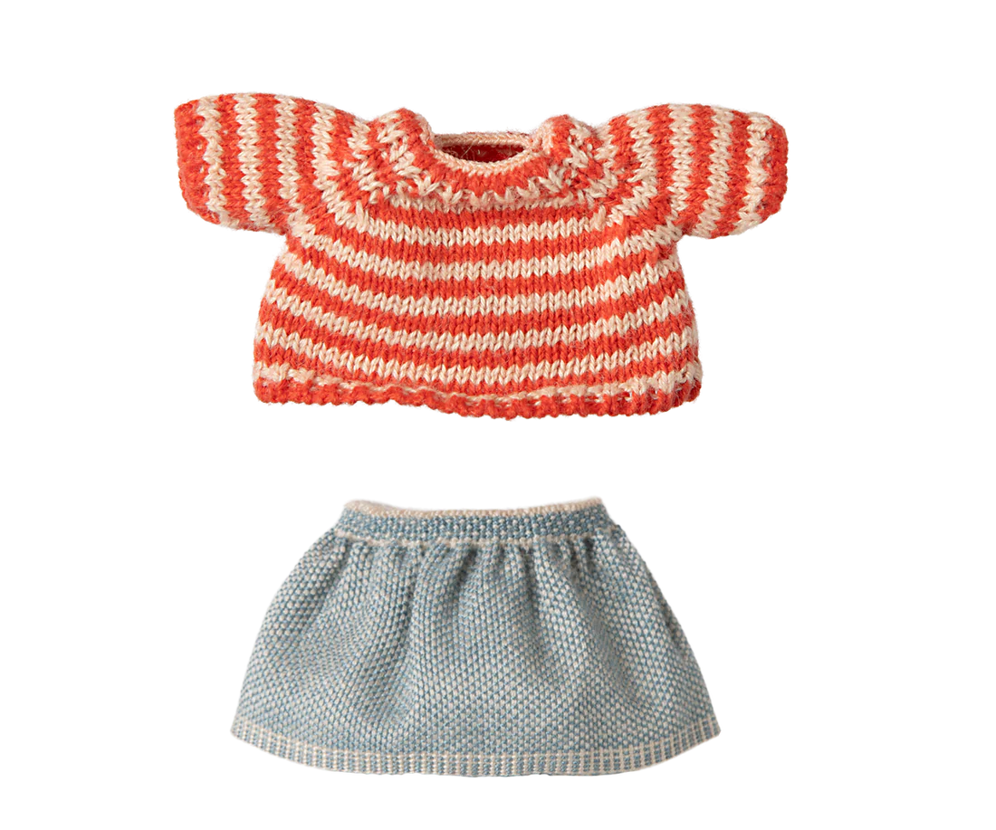 Strickpullover und Rock, Große Schwester Maus, Maileg