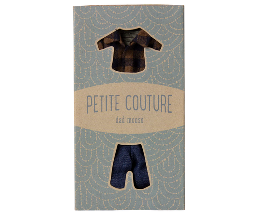 Braunes kariertes Hemd und Hose, Papa Maus, Maileg