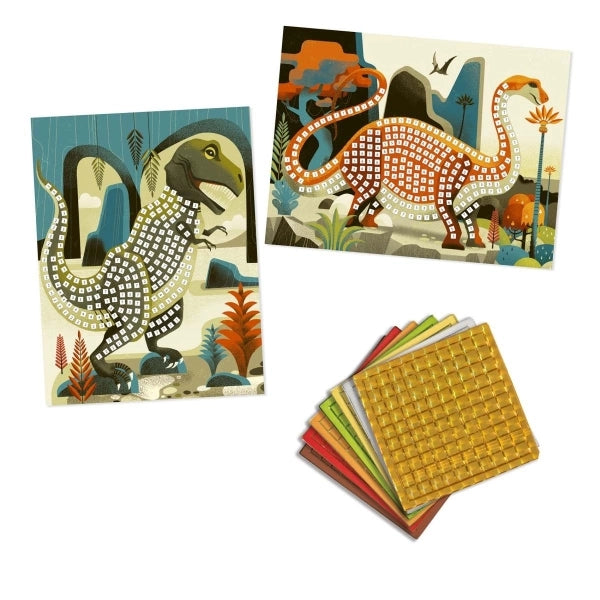 Djeco, Mosaike: Metallische Dinosaurier