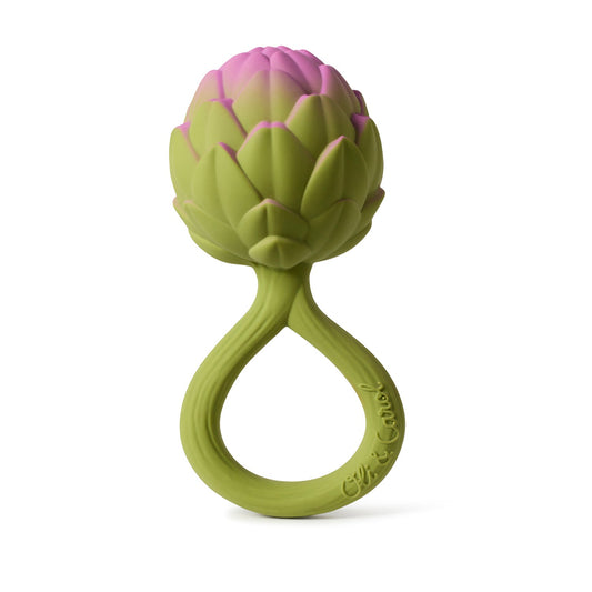 Oli & Carol Artichoke Rattle Toy, Bad und Beißspielzeug.