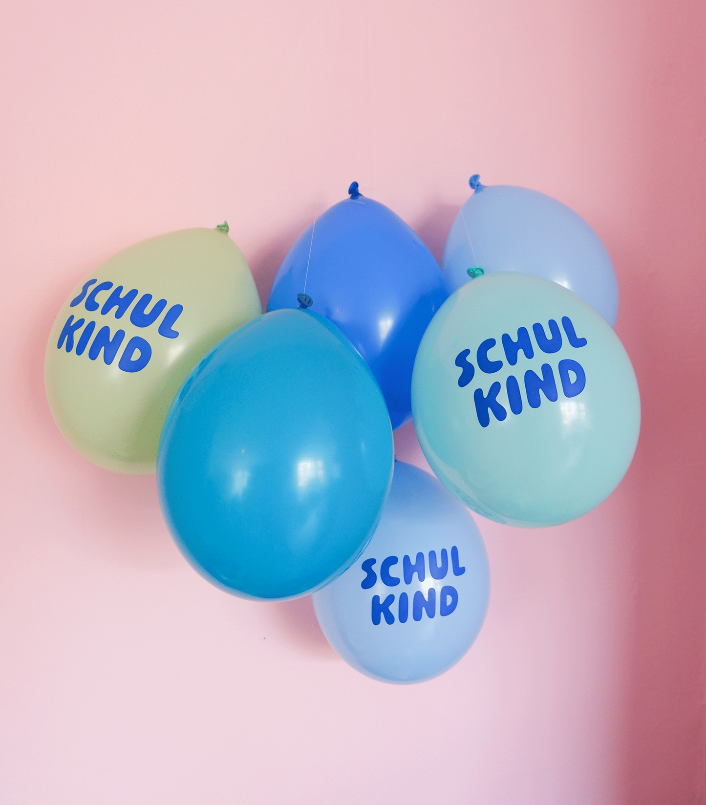 Tinyday, Schulkind Luftballon 6er Set, blau-Mix