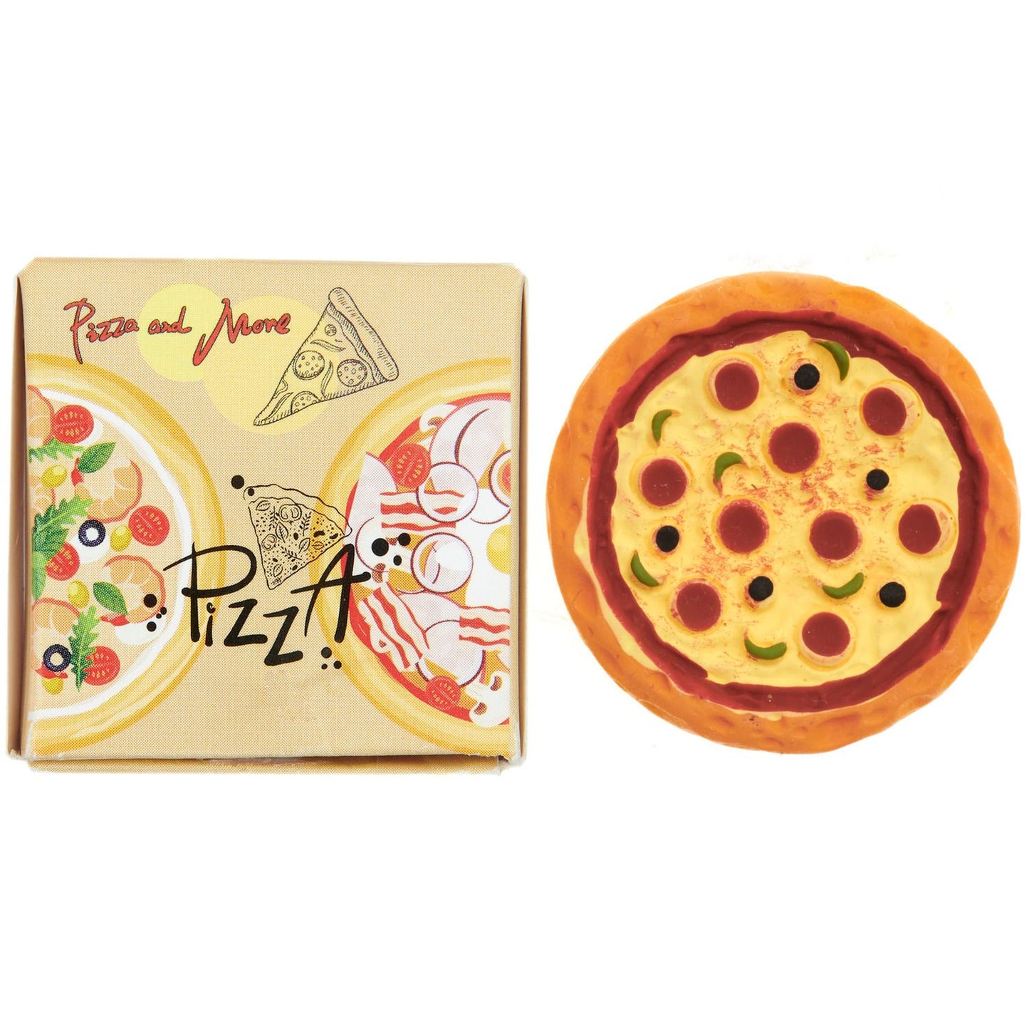 Miniatur Pizza im Pizzakarton 3,2x3,2cm, Rico Design