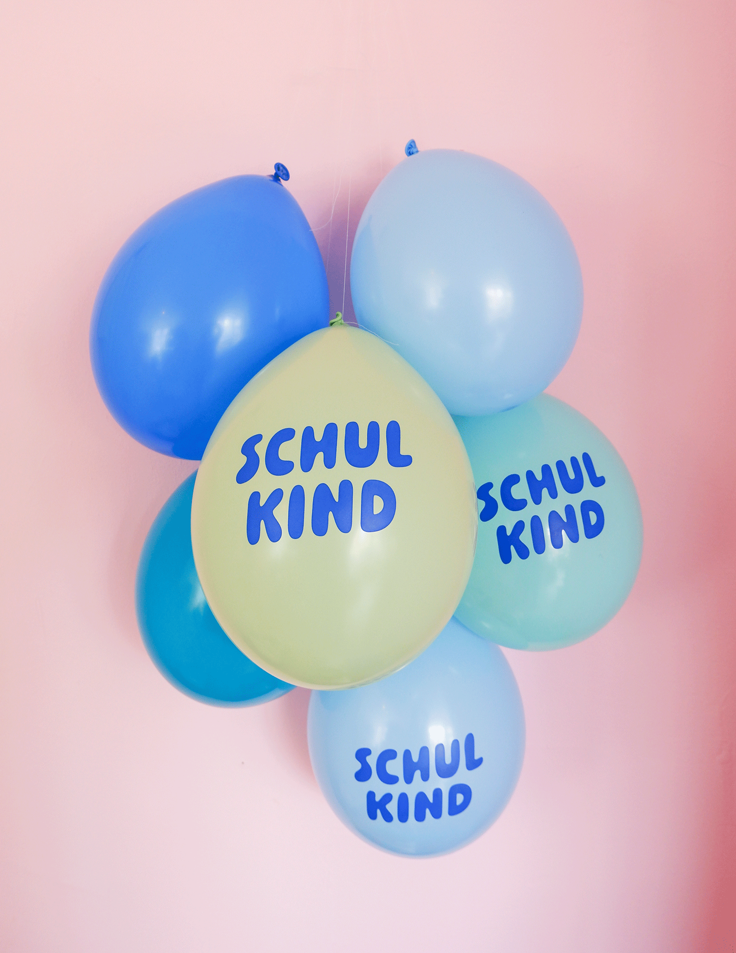 Tinyday, Schulkind Luftballon 6er Set, blau-Mix