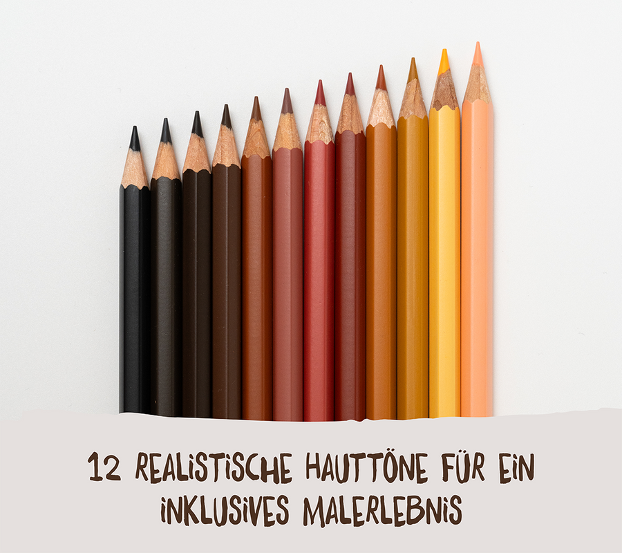 12 Hautfarben-Buntstifte, Hautfarben