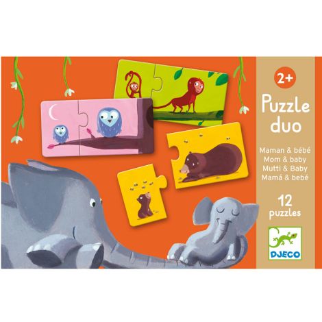 Djeco, Duo-Puzzle Mama & Baby