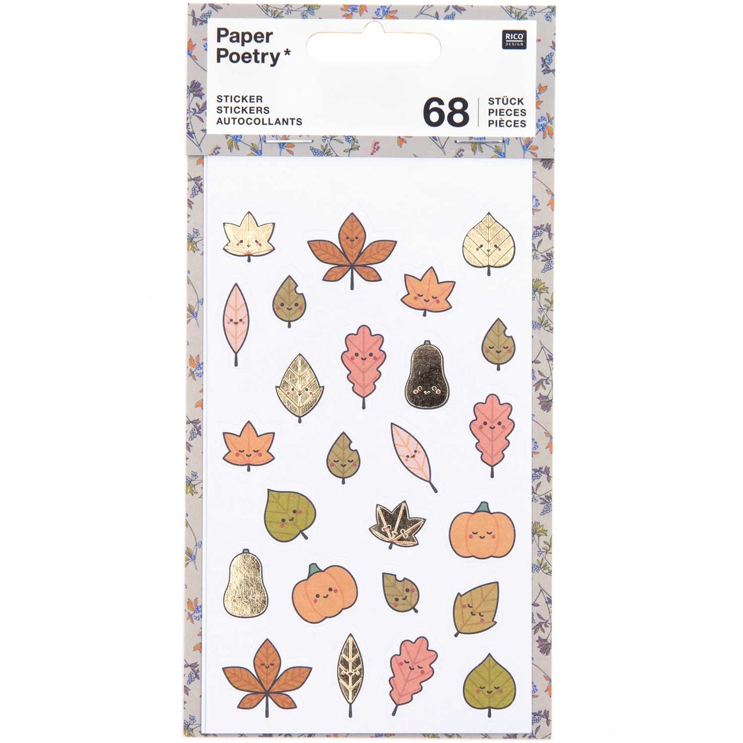 Rico Design, 68 Sticker FUNNY FALL, gold