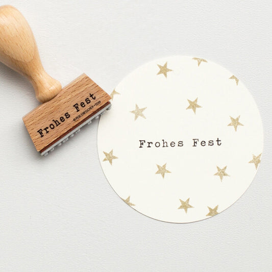 Text-Stempel FROHES FEST, Perlenfischer