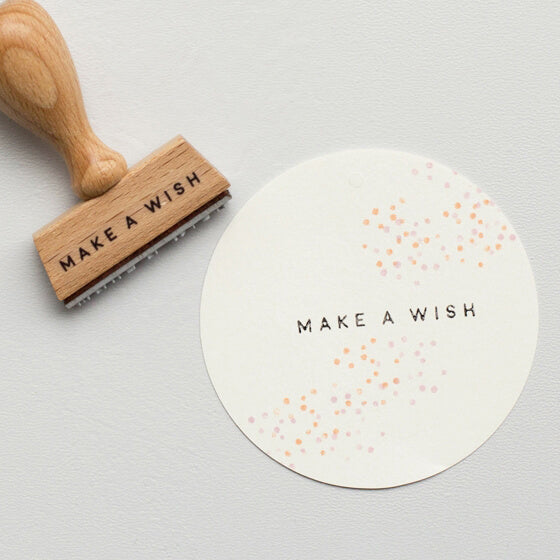 Text-Stempel MAKE A WISH, Perlenfischer