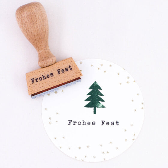 Text-Stempel FROHES FEST, Perlenfischer