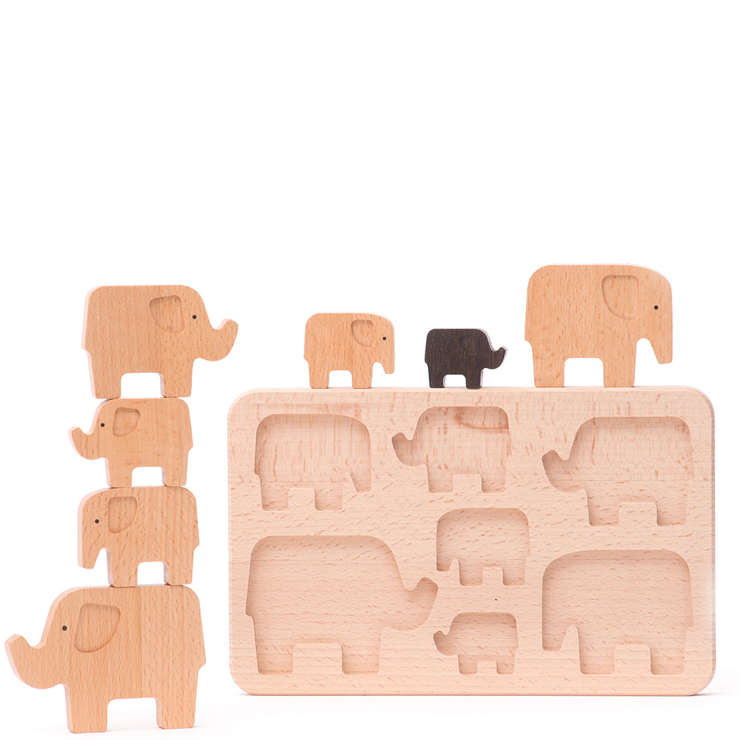 BAJO Holzpuzzle, Sortier- und Stapelspiel ELEFANT