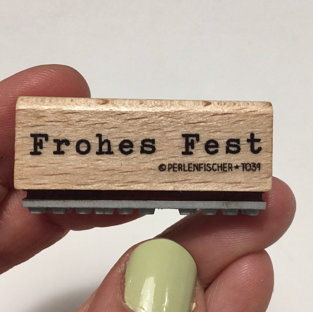 Text-Stempel FROHES FEST, Perlenfischer