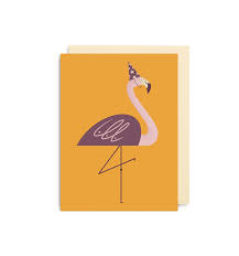 Mini-Grußkarte FLAMINGO