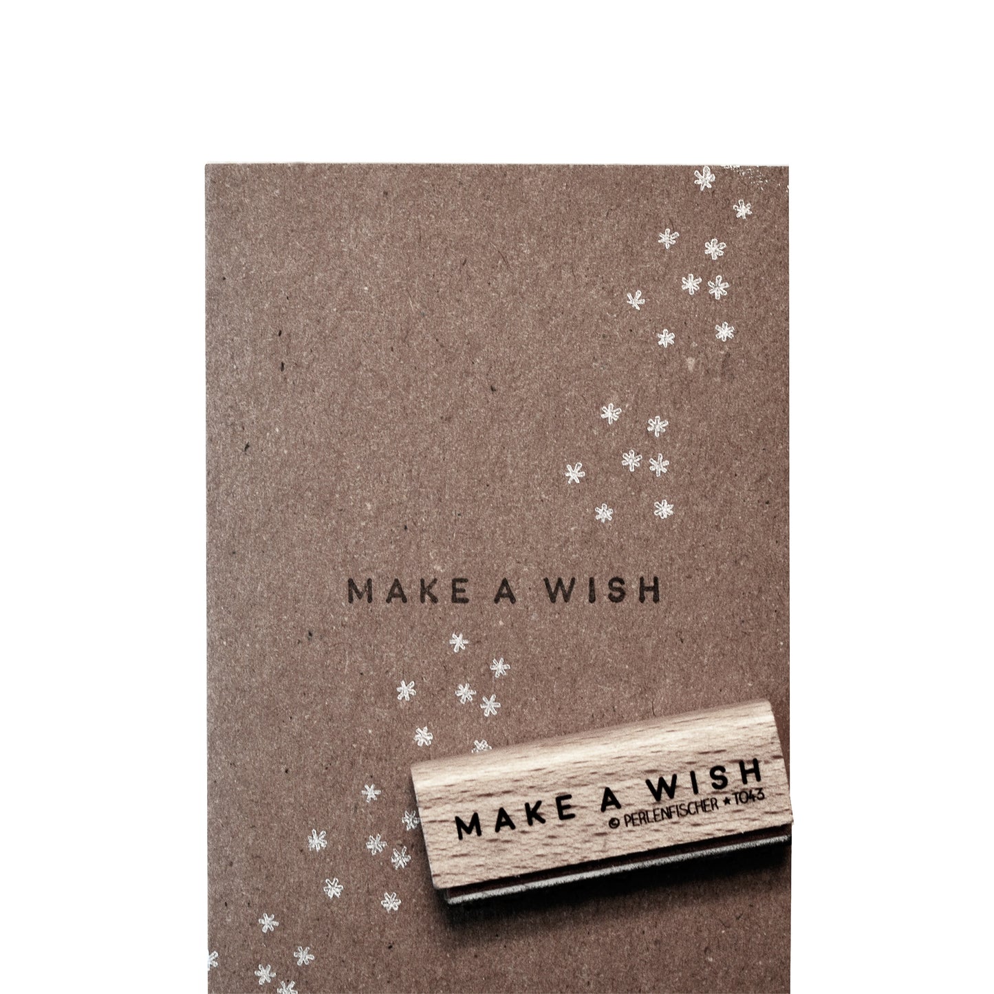 Text-Stempel MAKE A WISH, Perlenfischer